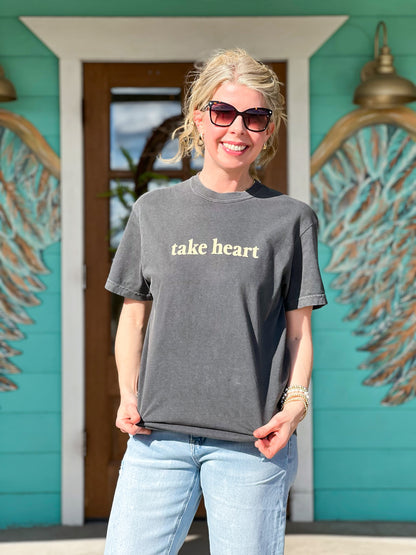 Take Heart Charcoal Tee