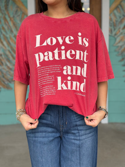 Love is Patient Red Mineral Tee