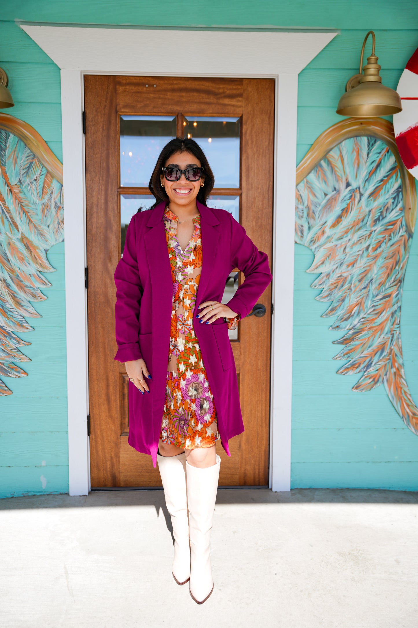 Merlot Chic Midi Blazer Jacket