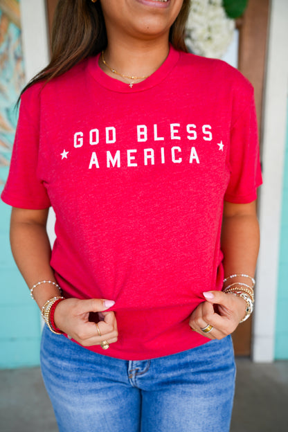 God Bless America Red Tee