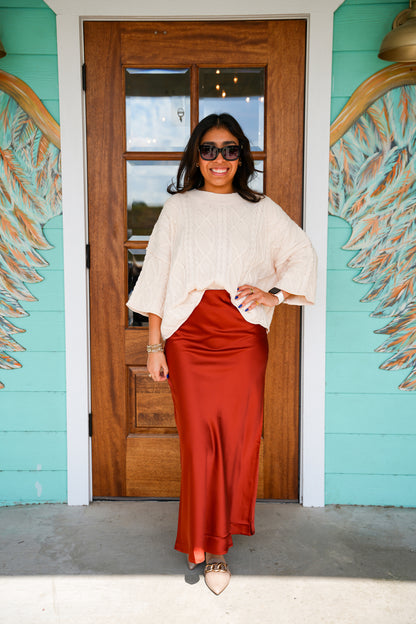 Sienna Satin Midi Skirt