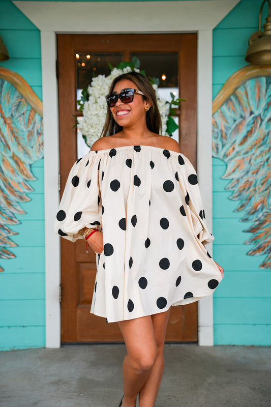 Black Polka Dot Mini Dress