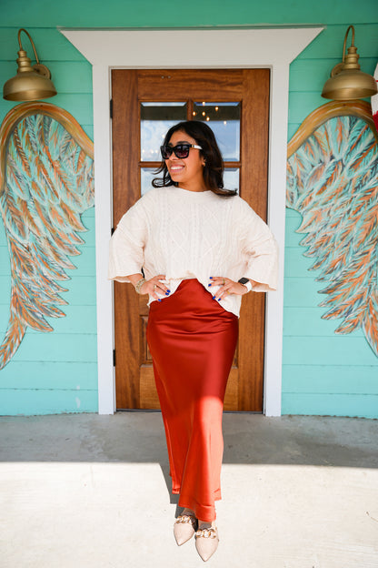 Sienna Satin Midi Skirt