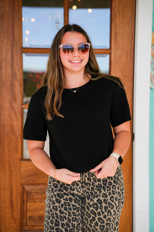 Black Elizabeth Short Sleeve Top