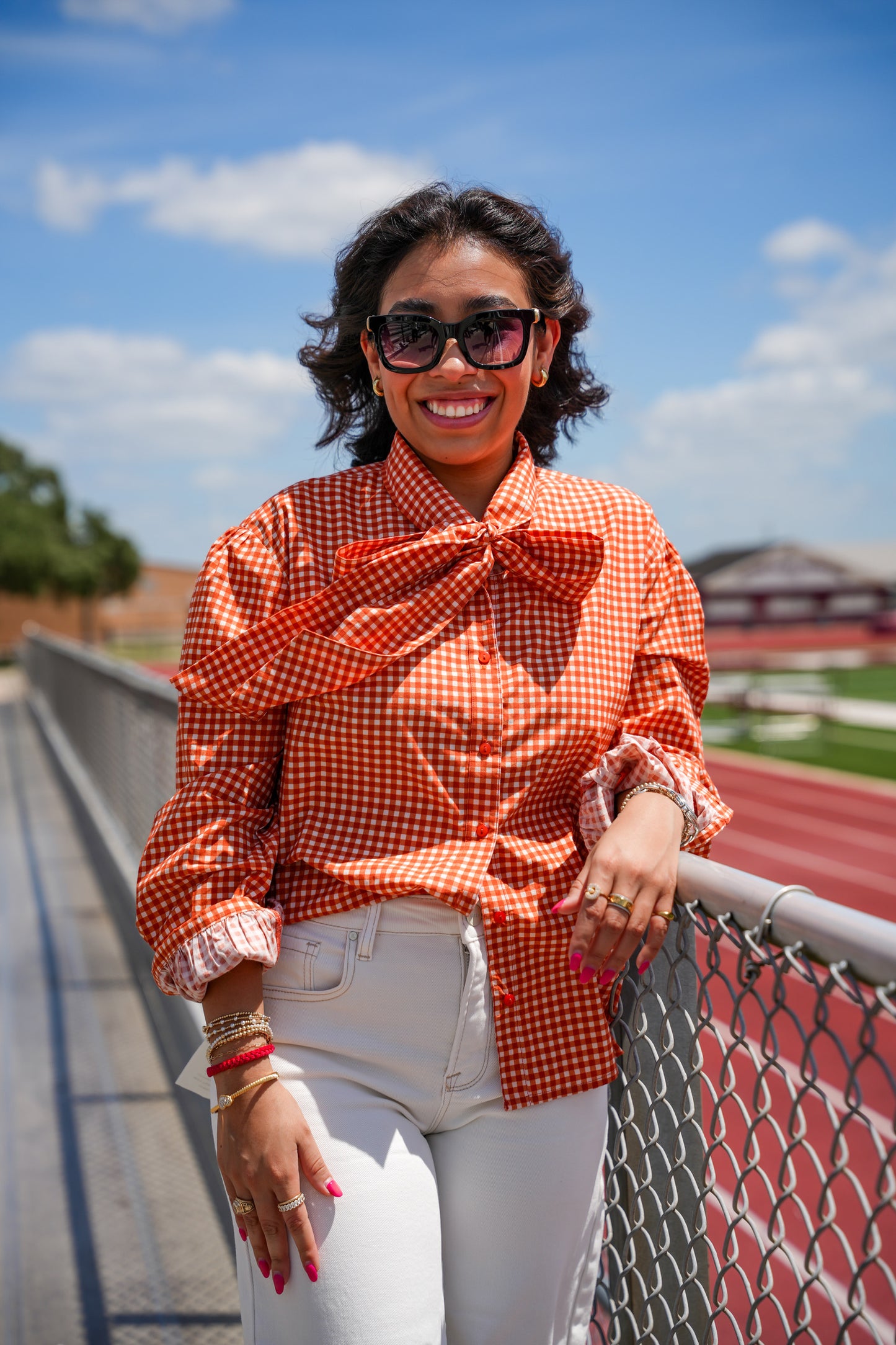 Burnt Orange Sadie Tie Detail Top