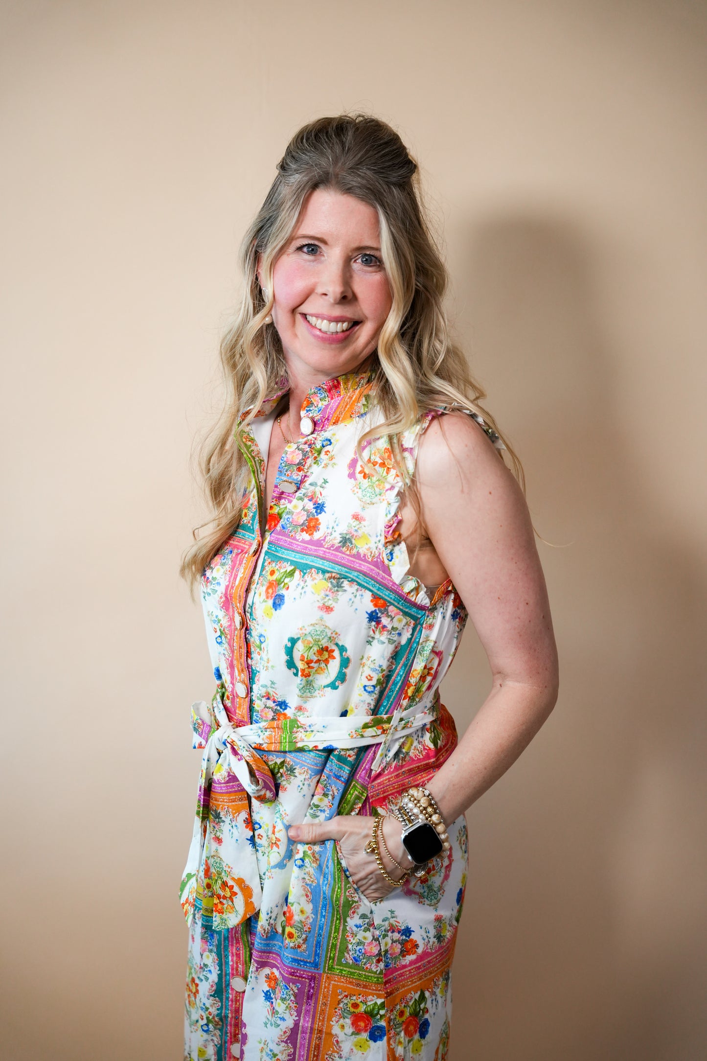 Eloise Blue Porcelain Vines Dress