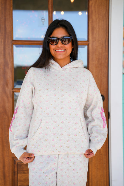 Alice Pink Bow Floral Hoodie
