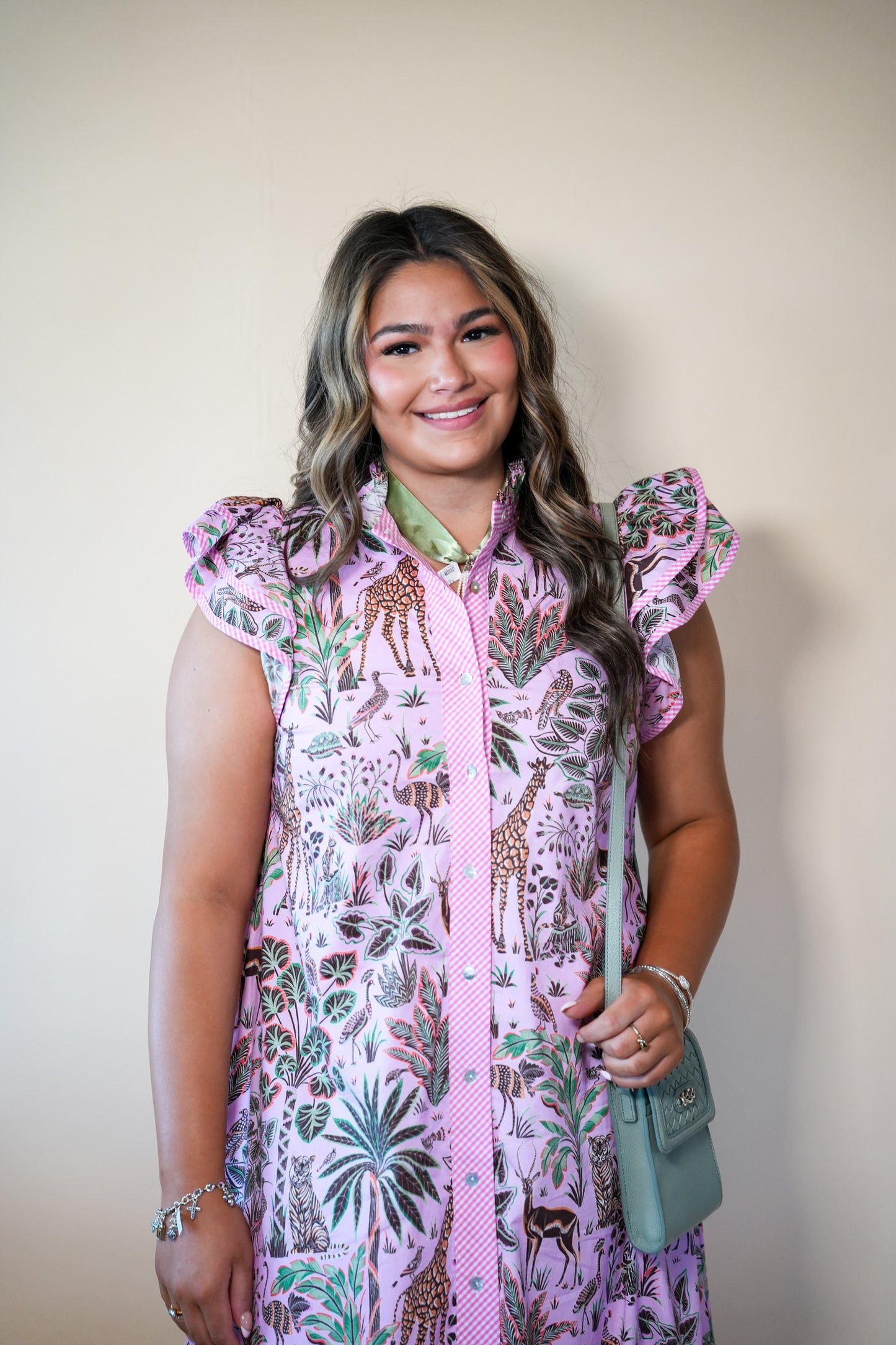 Pink Wild Jungle Print Dress