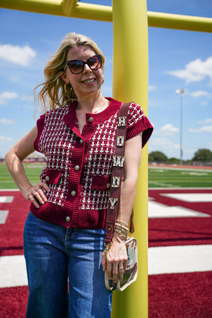Burgundy Plaid Sweater Vest