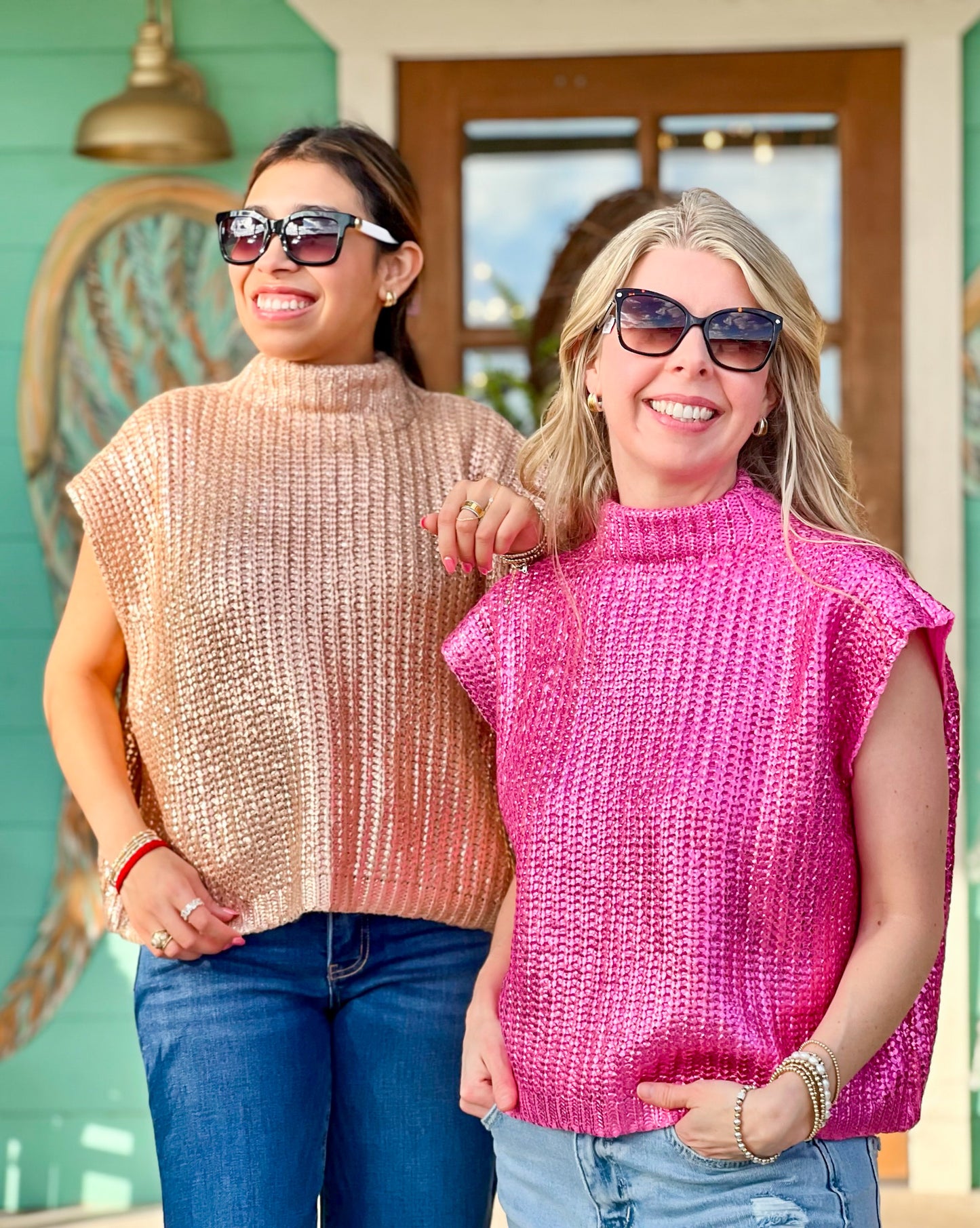 Gold Metallic Sweater Vest