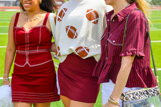 Football Tailgate Short Sleeve Sweater - One Size