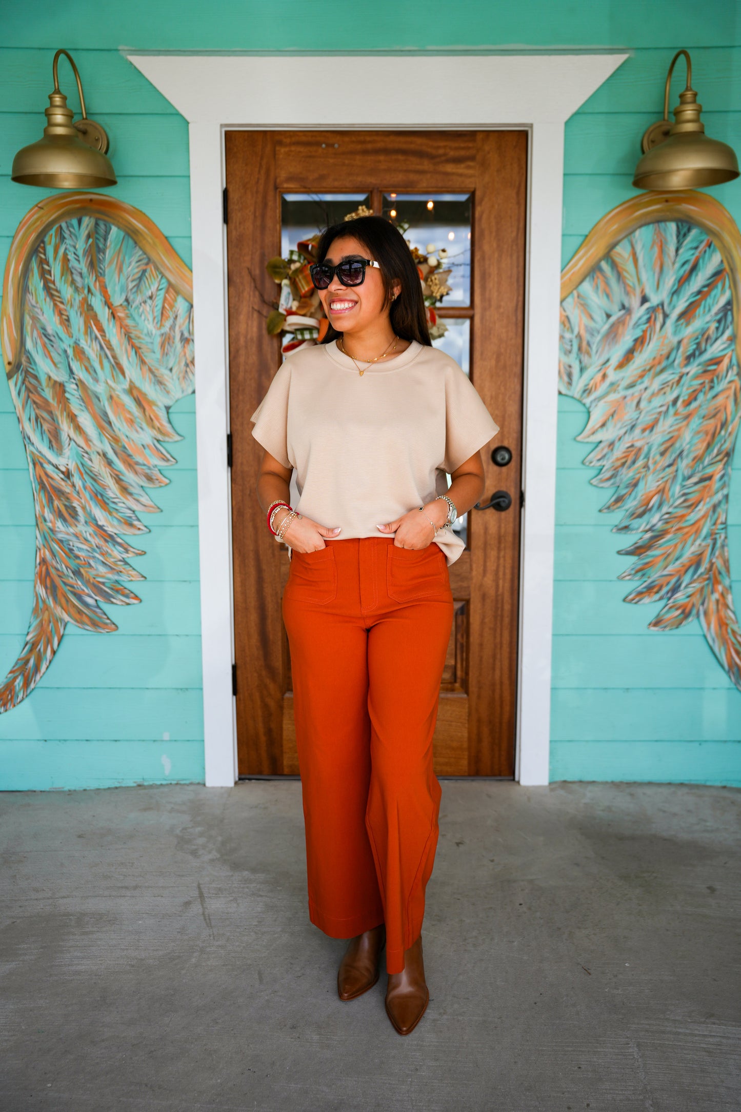 Jake Wide Leg Rust Pant