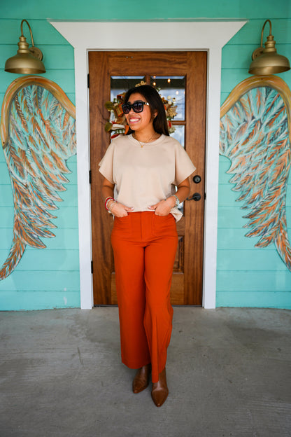 Jake Wide Leg Rust Pant