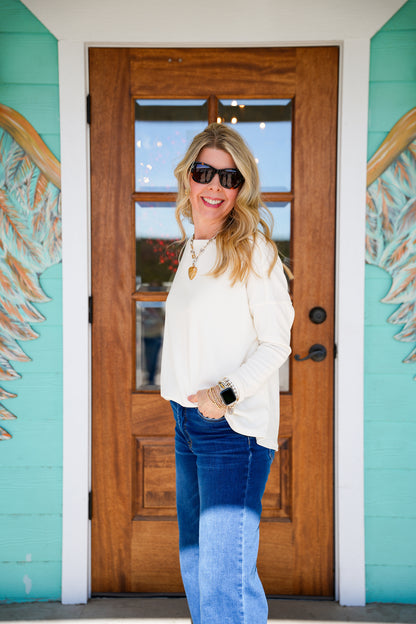 Cream Microfleece Sweateshirt