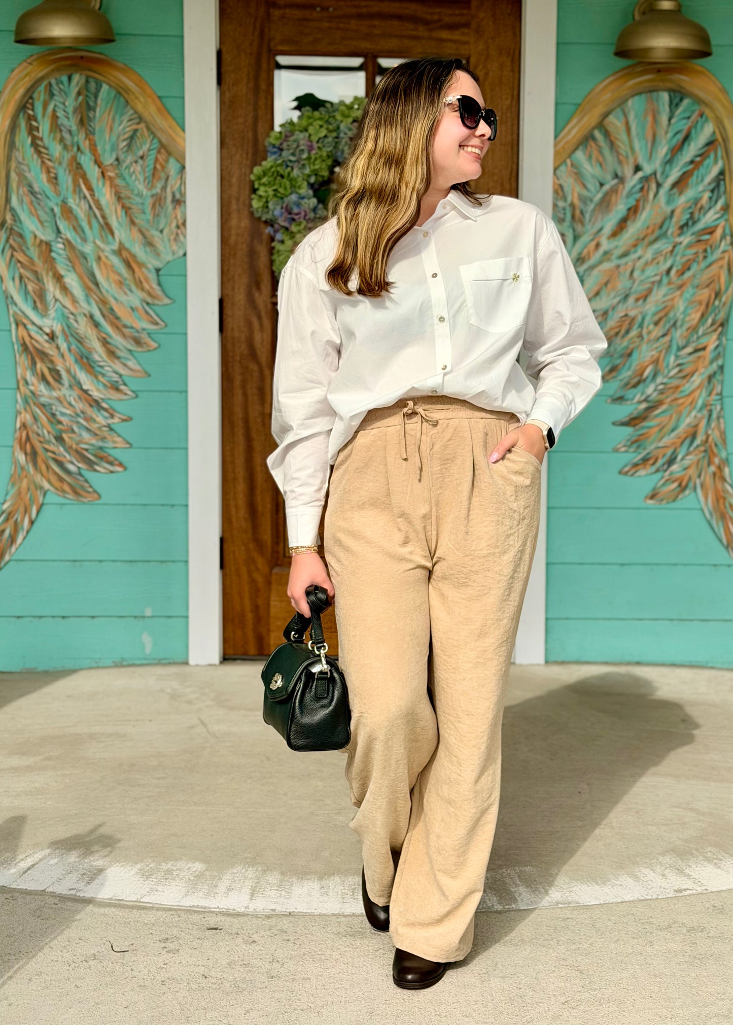 White Classic Gold Button Shirt
