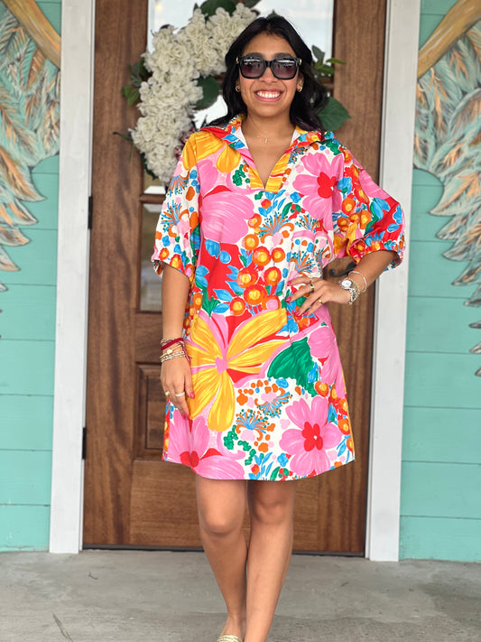 Charlotte Collar Bold Gardenscape Dress