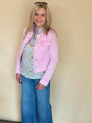 Risen Acid Pink Fray Hem Jacket