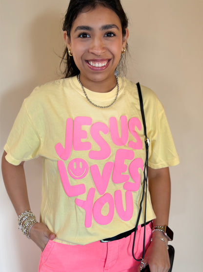 Smiley Jesus Loves You Tee