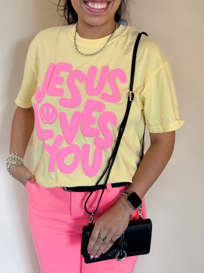 Smiley Jesus Loves You Tee