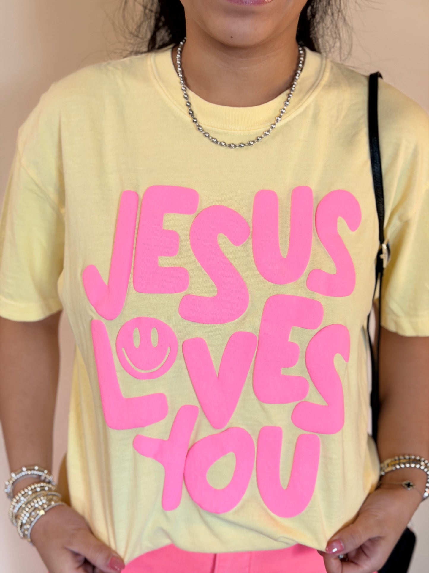 Smiley Jesus Loves You Tee