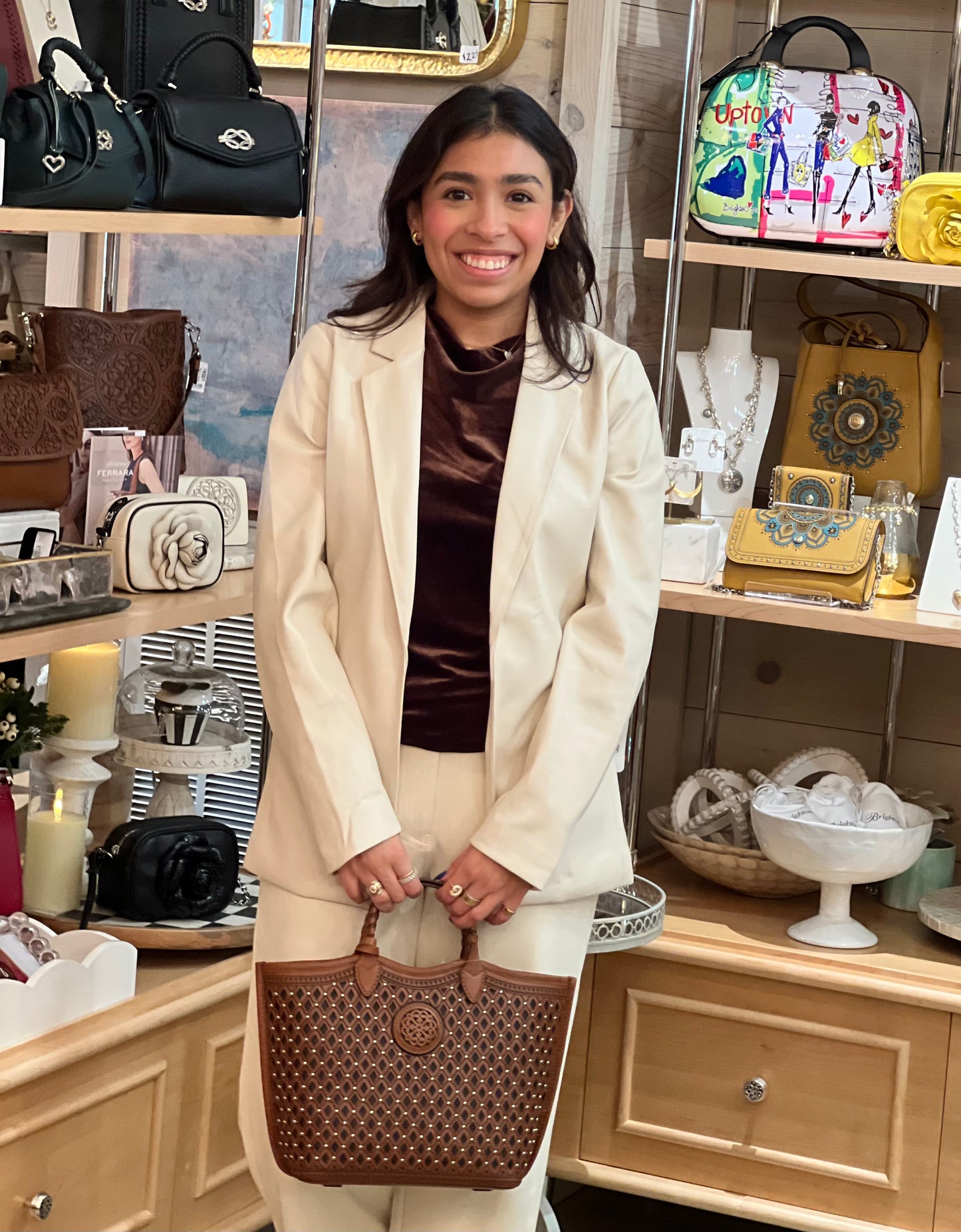 Ivory Faux Leather Jacket