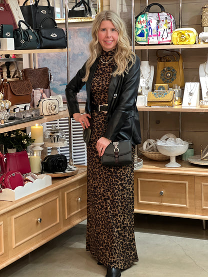 Black Faux Leather Blazer