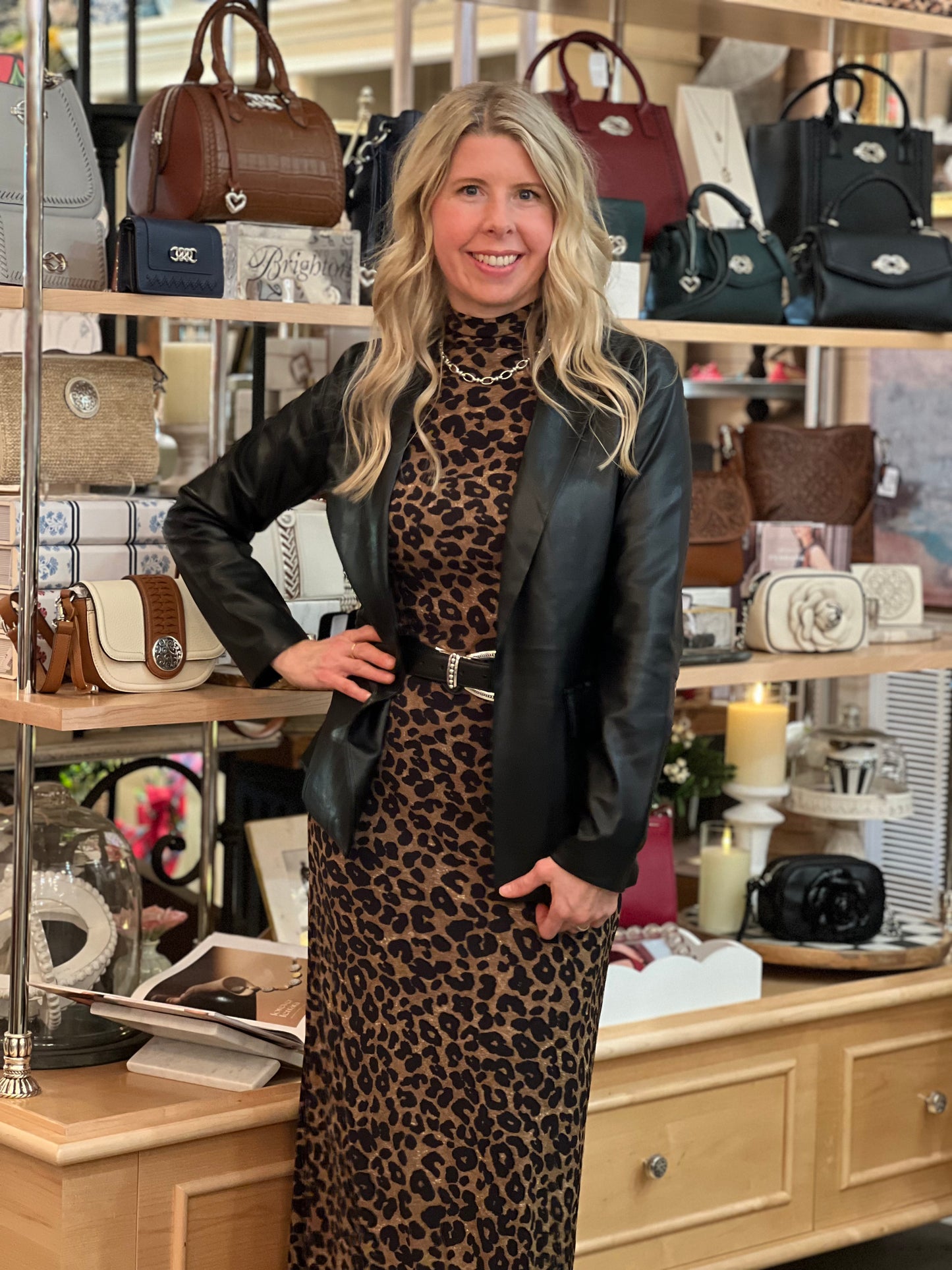 Black Faux Leather Blazer