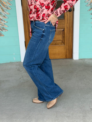 Risen Slouchy Wide Leg Dark Denim