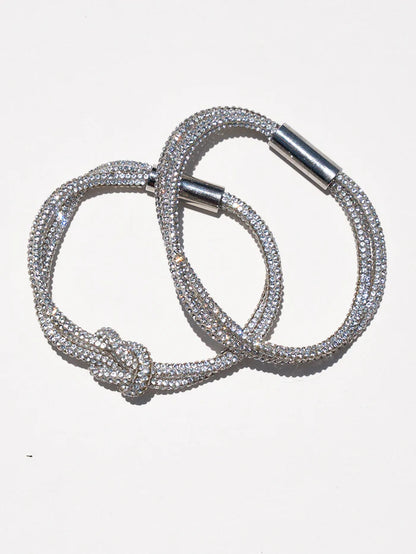 ROCKNOT Crystal Knot Bracelet Set 6/6.5"