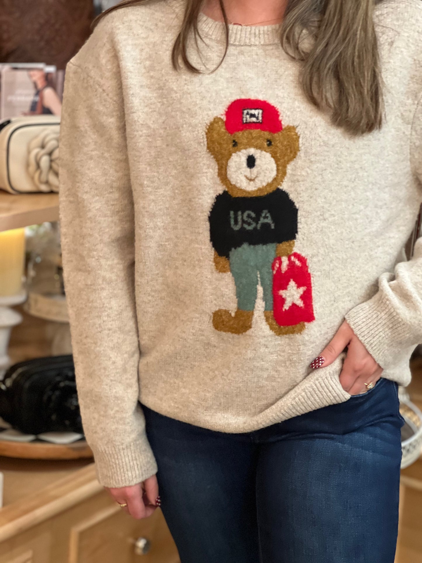 Teddy Bear Oatmeal Sweater