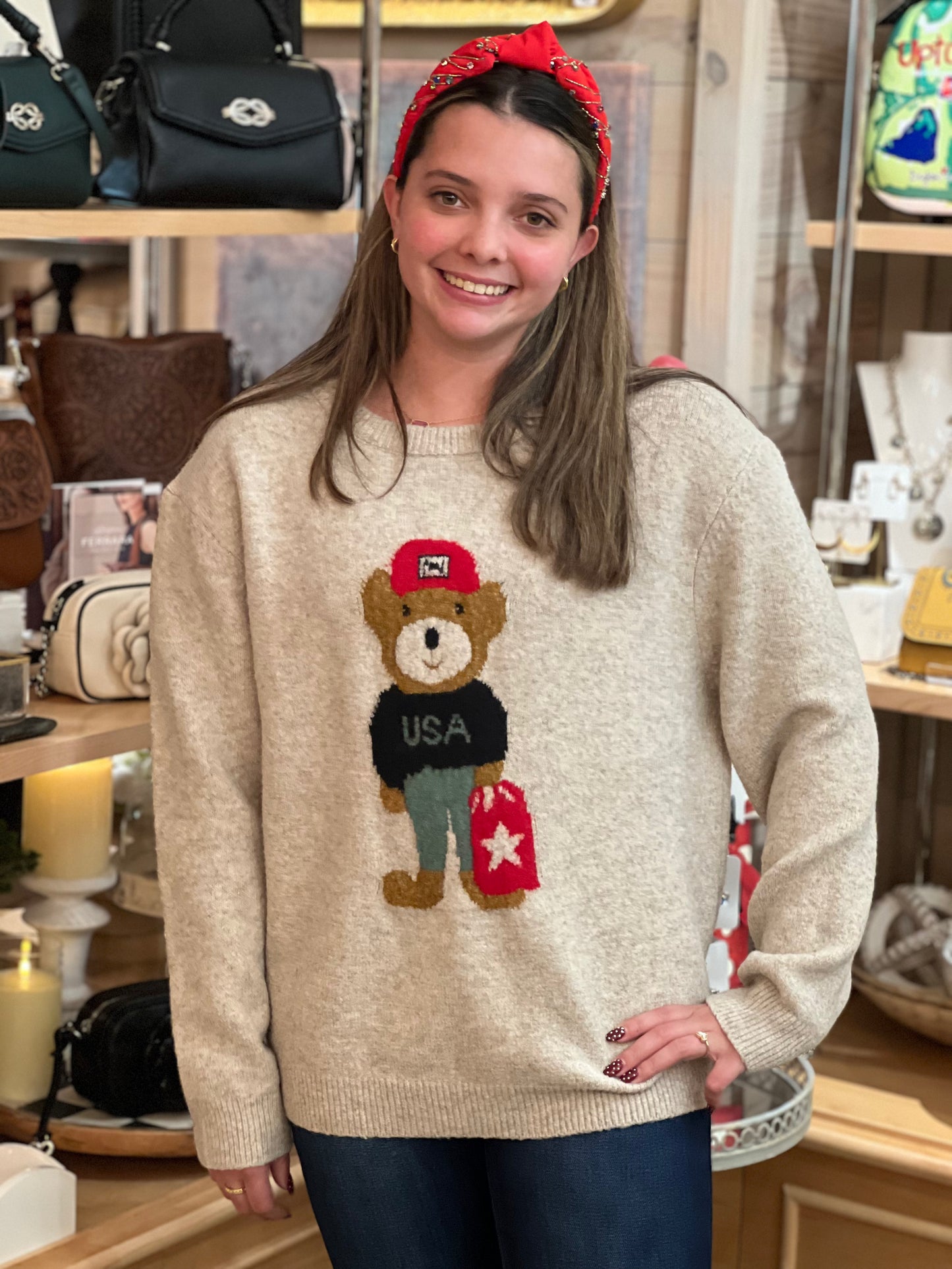 Teddy Bear Oatmeal Sweater