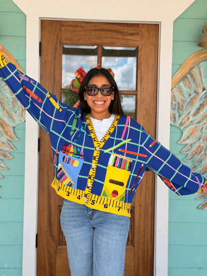 Queen of Sparkles Multi School Supplies Cardigan