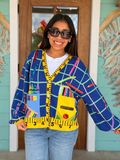 Queen of Sparkles Multi School Supplies Cardigan