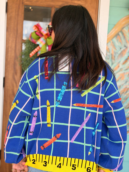 Queen of Sparkles Multi School Supplies Cardigan