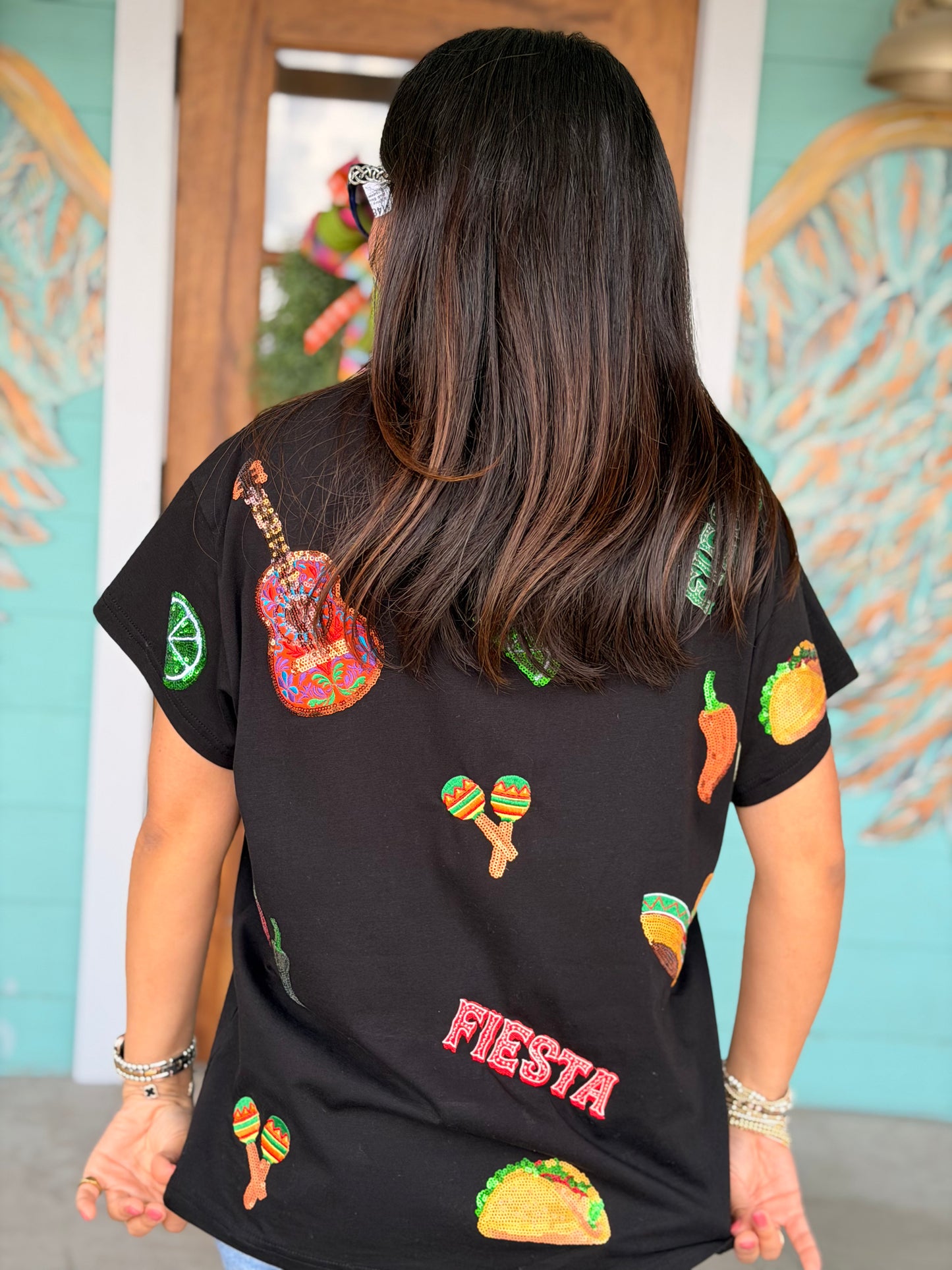 Queen of Sparkles Black Fiesta Icon Tee