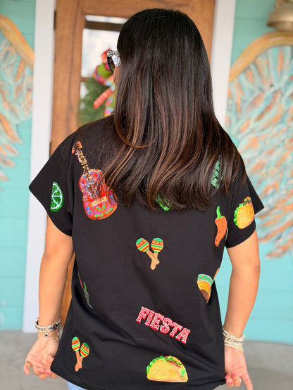 Queen of Sparkles Black Fiesta Icon Tee