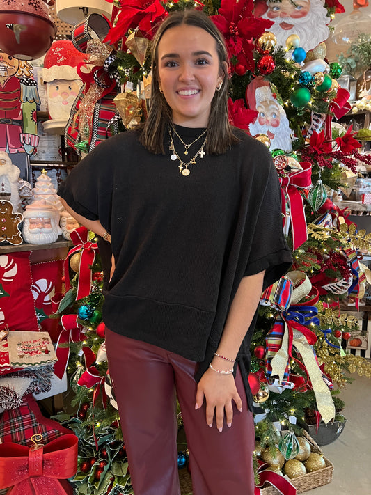 Black Dolman Travel Top