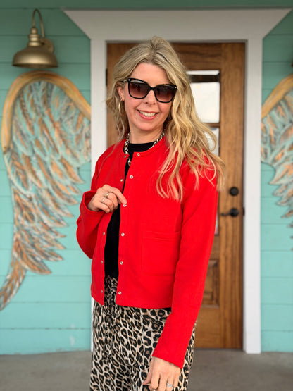 Scarlet Red Rory Cardigan