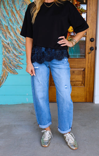 Risen Slouchy Barrel Cuffed Denim