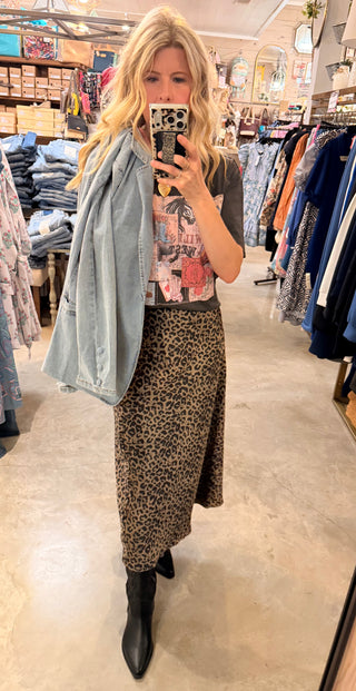 Mocha Leopard Skirt
