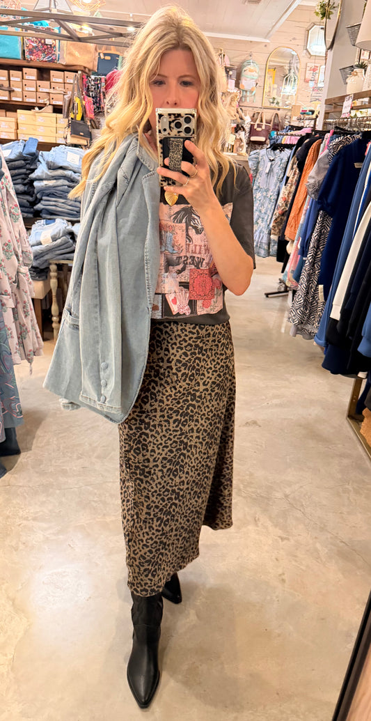 Mocha Leopard Skirt