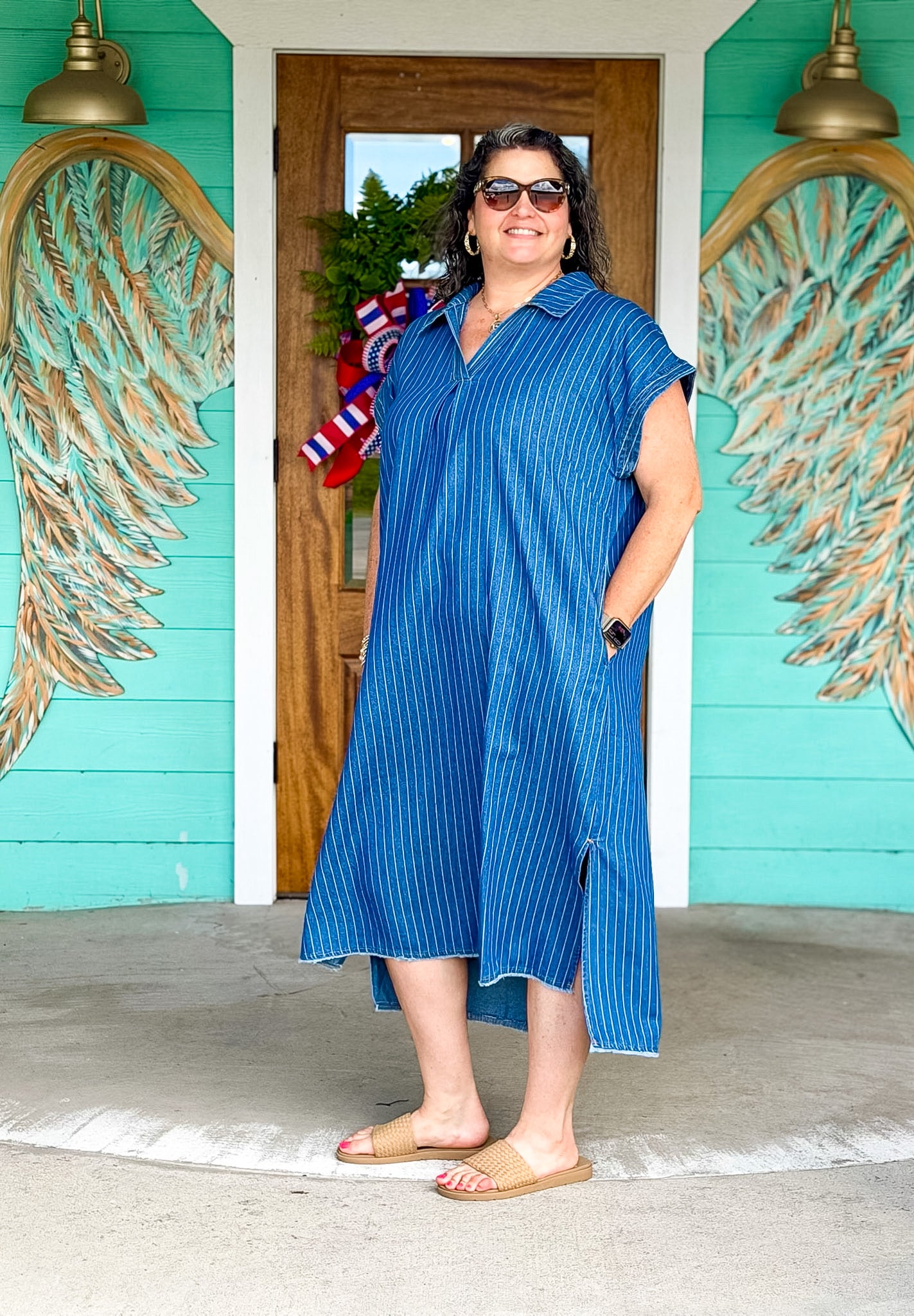 Dark Denim Leah Midi Dress