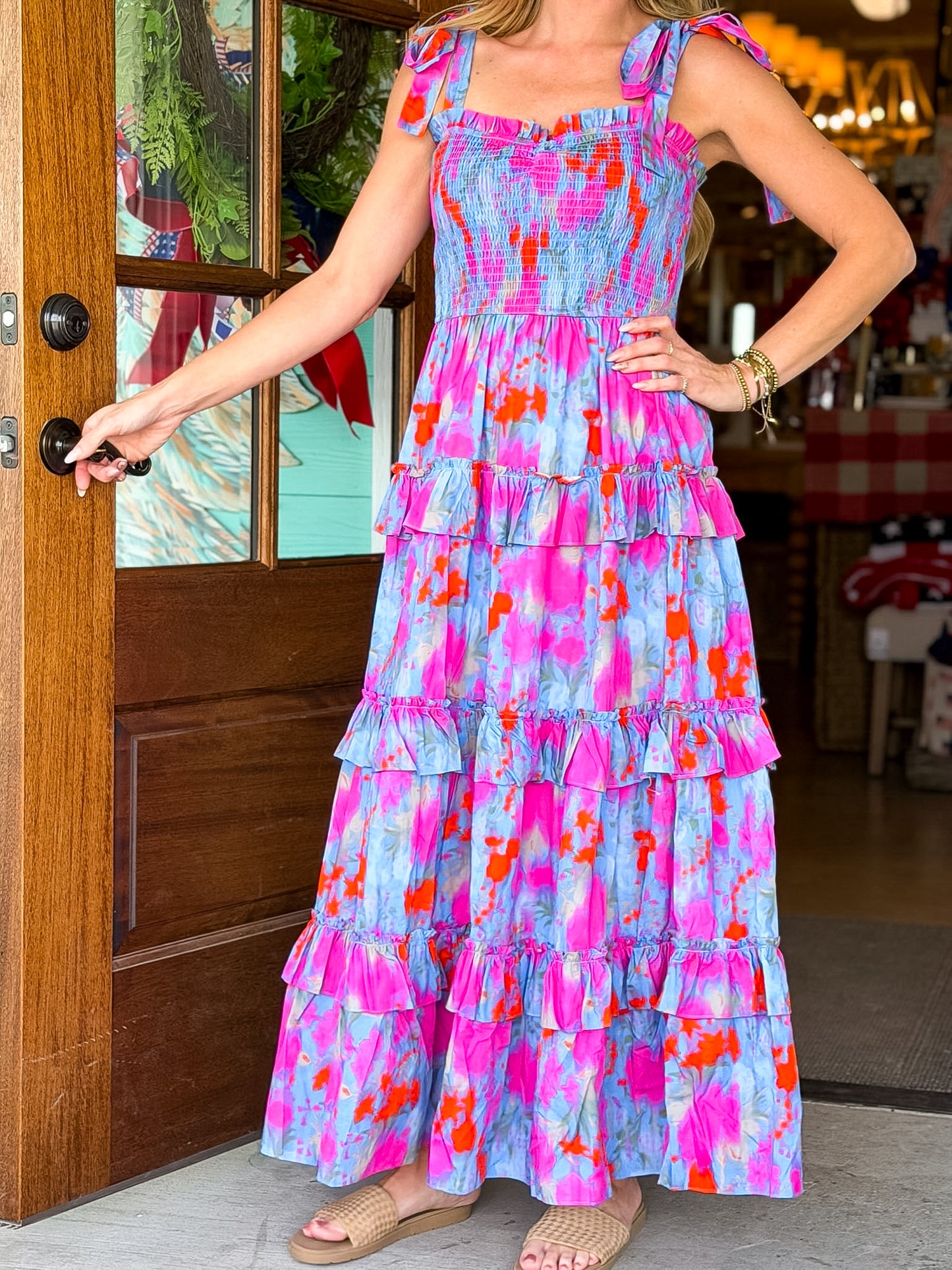 Periwinkle Dreams Floral Maxi Dress