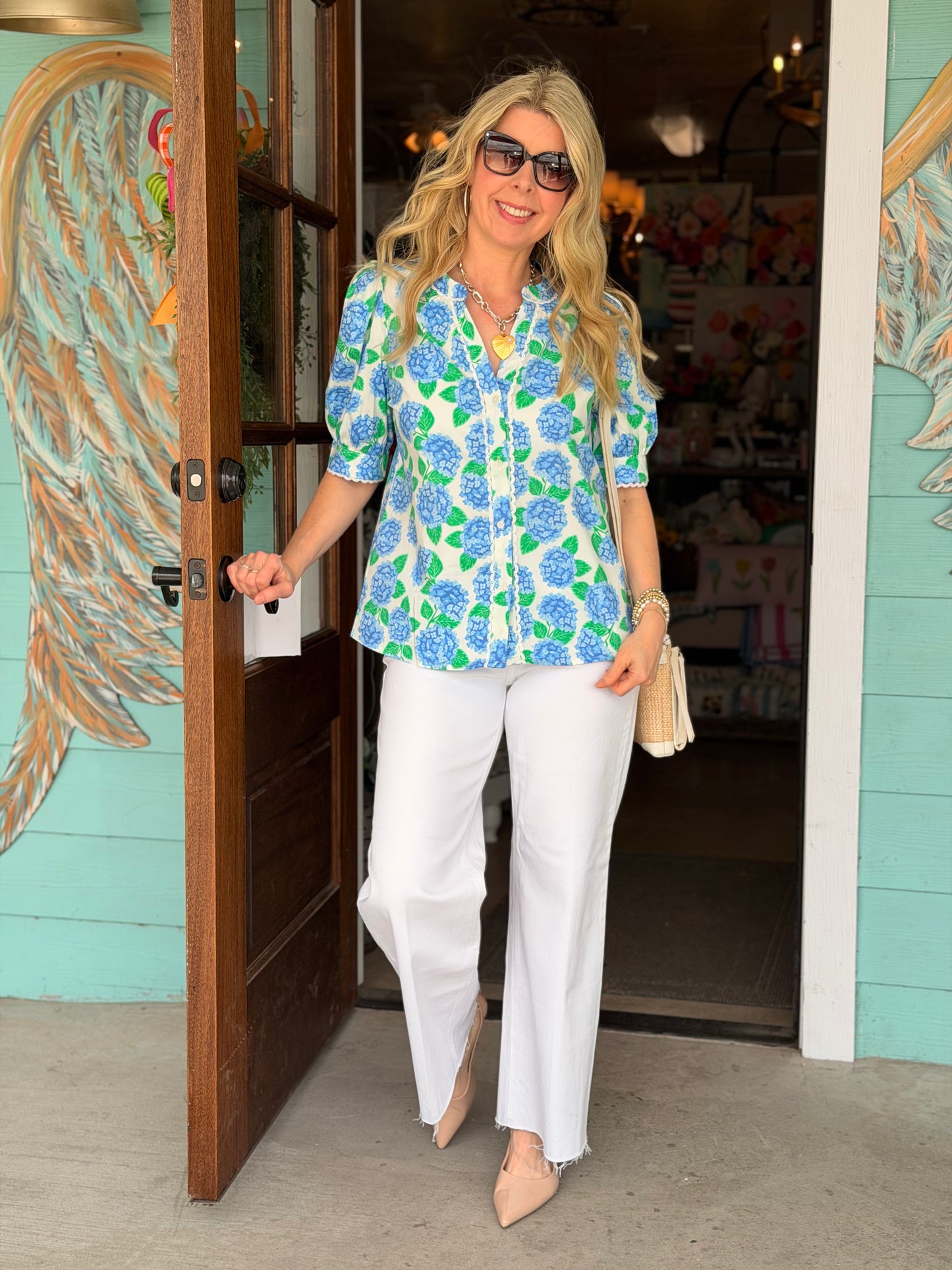 Elaine Blue Summerfair Top