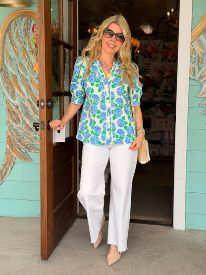 Elaine Blue Summerfair Top