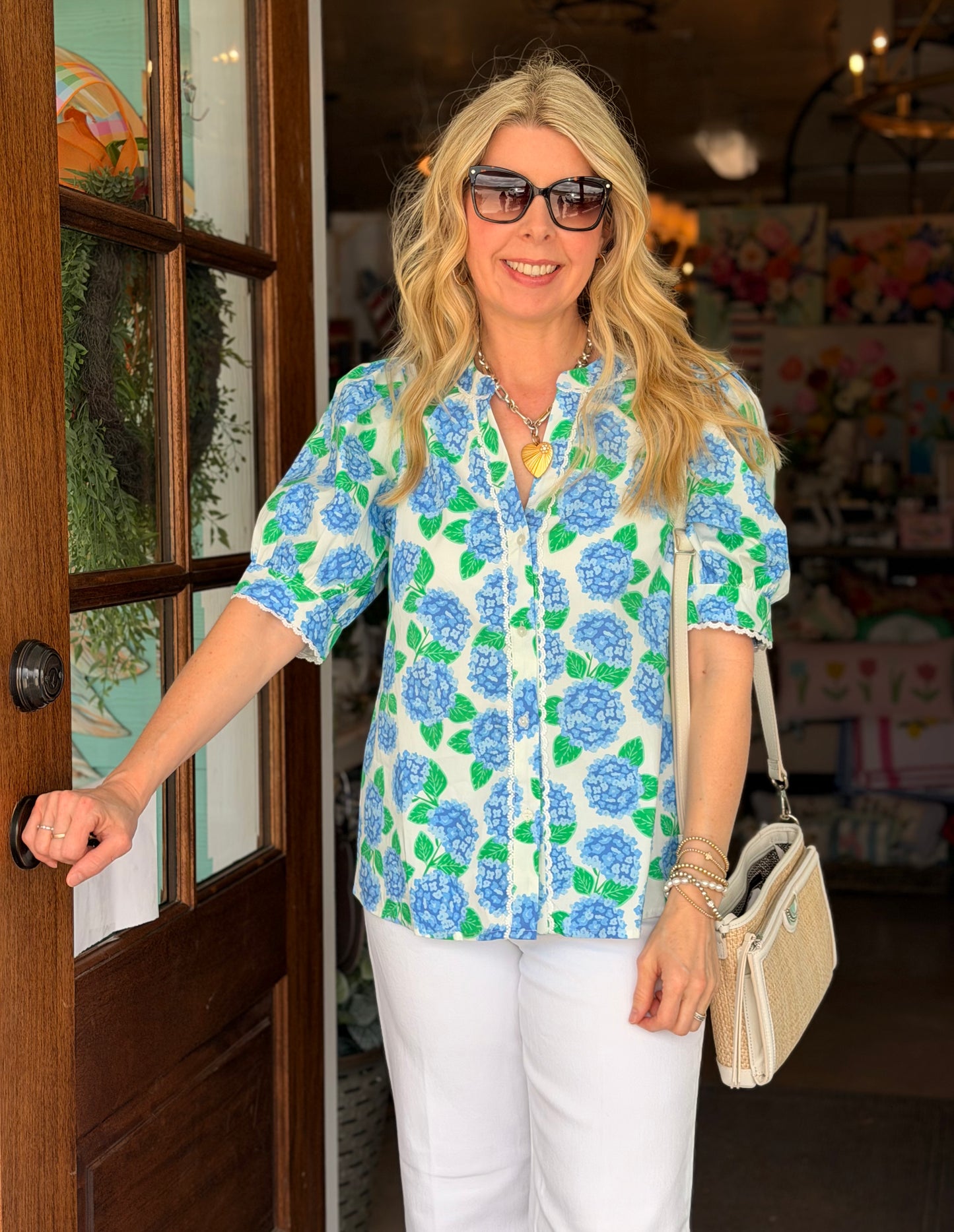 Elaine Blue Summerfair Top