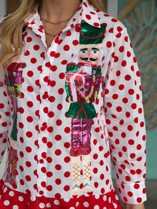 Queen of Sparkles Red Polka Dot Nutcracker Dress