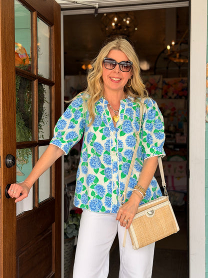 Elaine Blue Summerfair Top