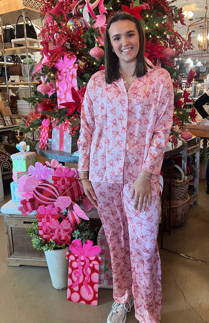 Christmas Candy Silky Satin PJ Set