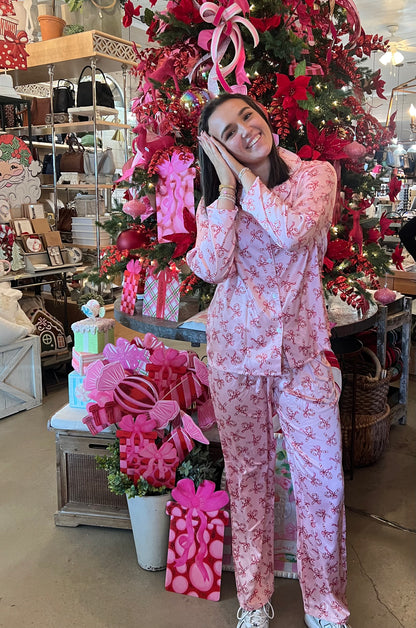 Christmas Candy Silky Satin PJ Set